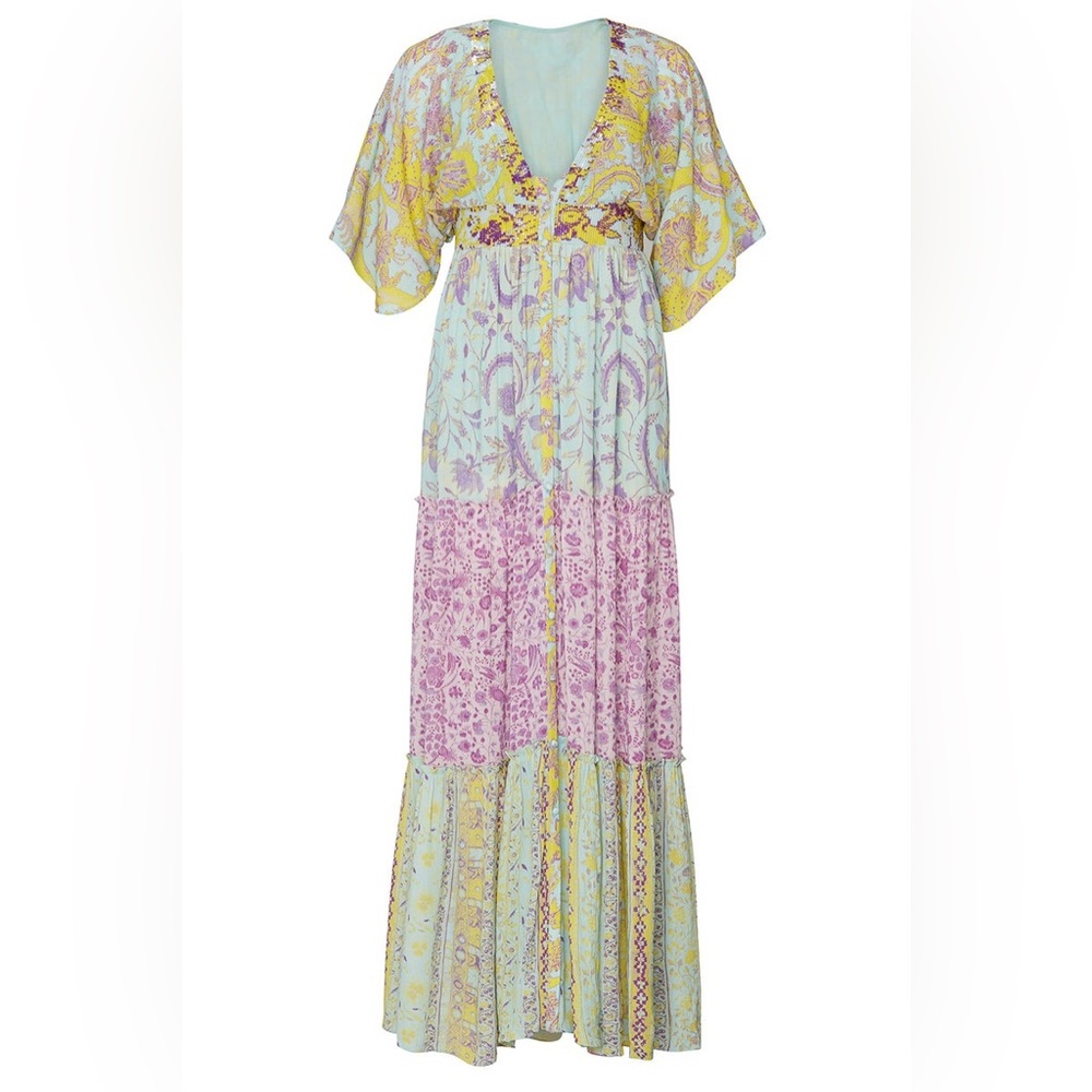 Hemant & Nandita Layla Multi Floral-Print Maxi Dress | Size L - Picture 4 of 9